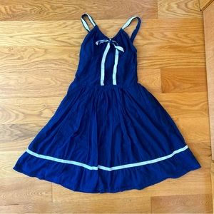 Flocked spaghetti strap cotton sundress